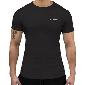 NWOT ALPHA  ATHLETI-FIT™ TEE - BLACK/WHITE | Size M